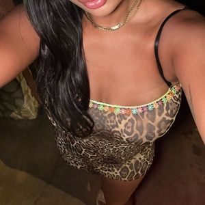 Danielle Guizio leopard mini dress